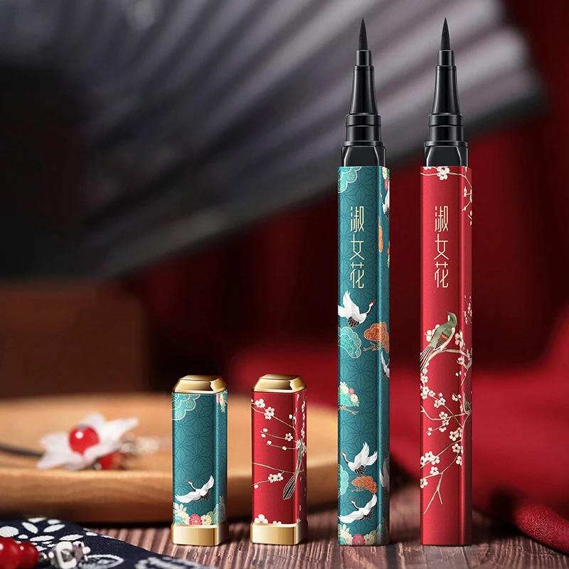 

Chinese Style White Crane Plum Eyeliner Liquid Eye Cosmetic Waterproof Long Lasting Sexy Charming Black Eye Liner Pen Eye Makeup