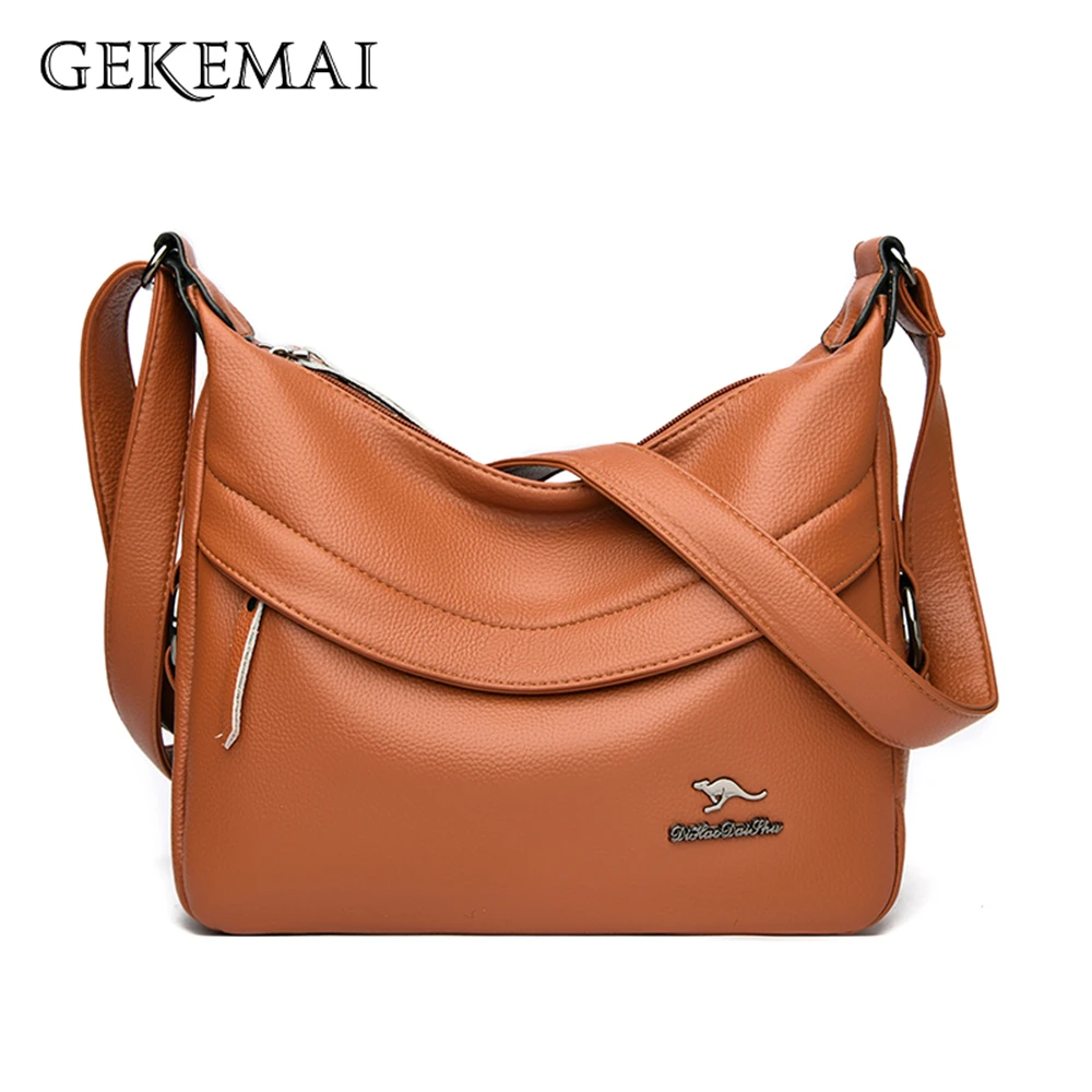 

Luxury Designer High Quality Leather Ladies Shoulder Bag Fashion Solid Color Design New Women Messenger Bags Casual Travel Bag