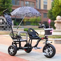 Baby Stroller Child Double Tricycle Bicycle Baby Twin Stroller Baby Twins 0-6Y Lightweight Versatile 3 Wheel Bicycle Baby Bike