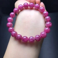 natural red tourmaline quartz bracelet 9 6mm rare clear round beads women men pink tourmaline stone aaaaaa