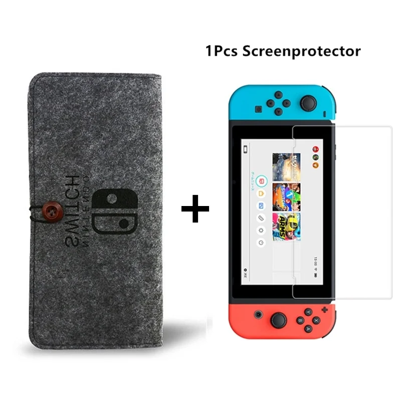 

Felt Fabric Switch Protection Package Hard Travel case Game Host Portable Package Switch Storage Space For 8 Game Cartridges
