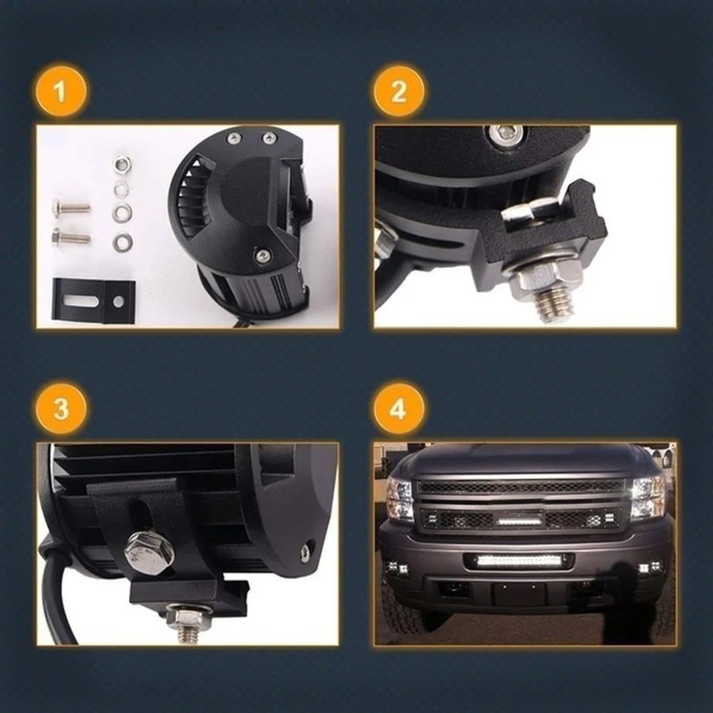 Автомобильные аксессуары 4 дюйма 60 Вт Водонепроницаемый светодиодный светильник