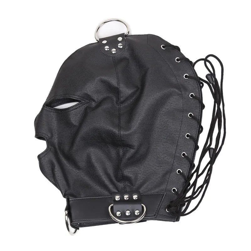 Фетиш фантазии секс роль раба резиновой головкой капюшона из искусственной кожи