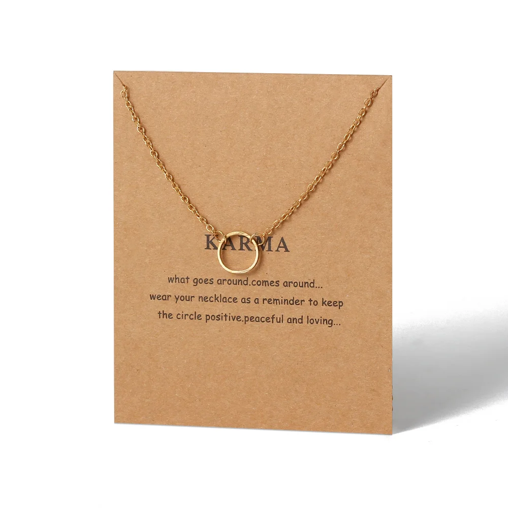 Карта желаний 1 шт. простая карма круглая звеньевая цепочка золотой цвет для