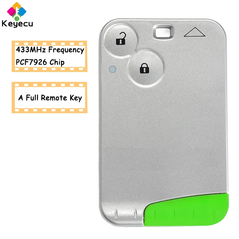 KEYECU смарт карта дистанционный Автомобильный ключ с 2 кнопками 433 МГц PCF7926 чип