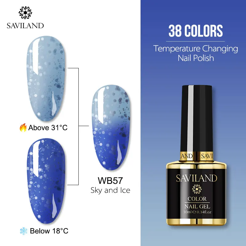 10ml WB57 SAVILAND температурный меняющий Цвет Гель-лак UV Vernis полуперманентный Блеск Гель-лак верхнее покрытие Гибридный лак для ногтей - Цвет: 10ml WB57