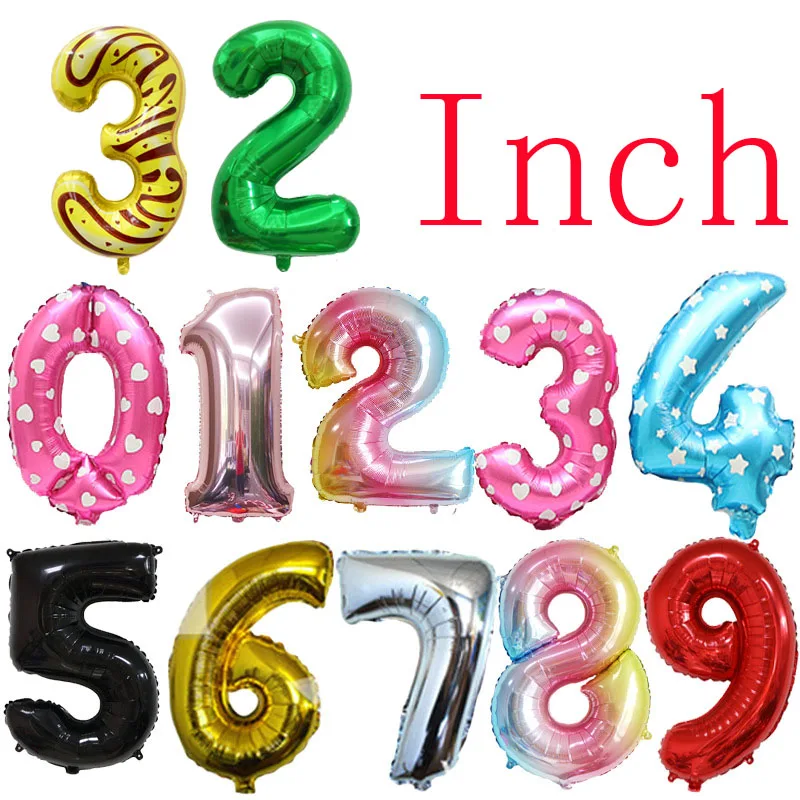 Воздушные шары из фольги в виде цифр 32 дюйма | Дом и сад