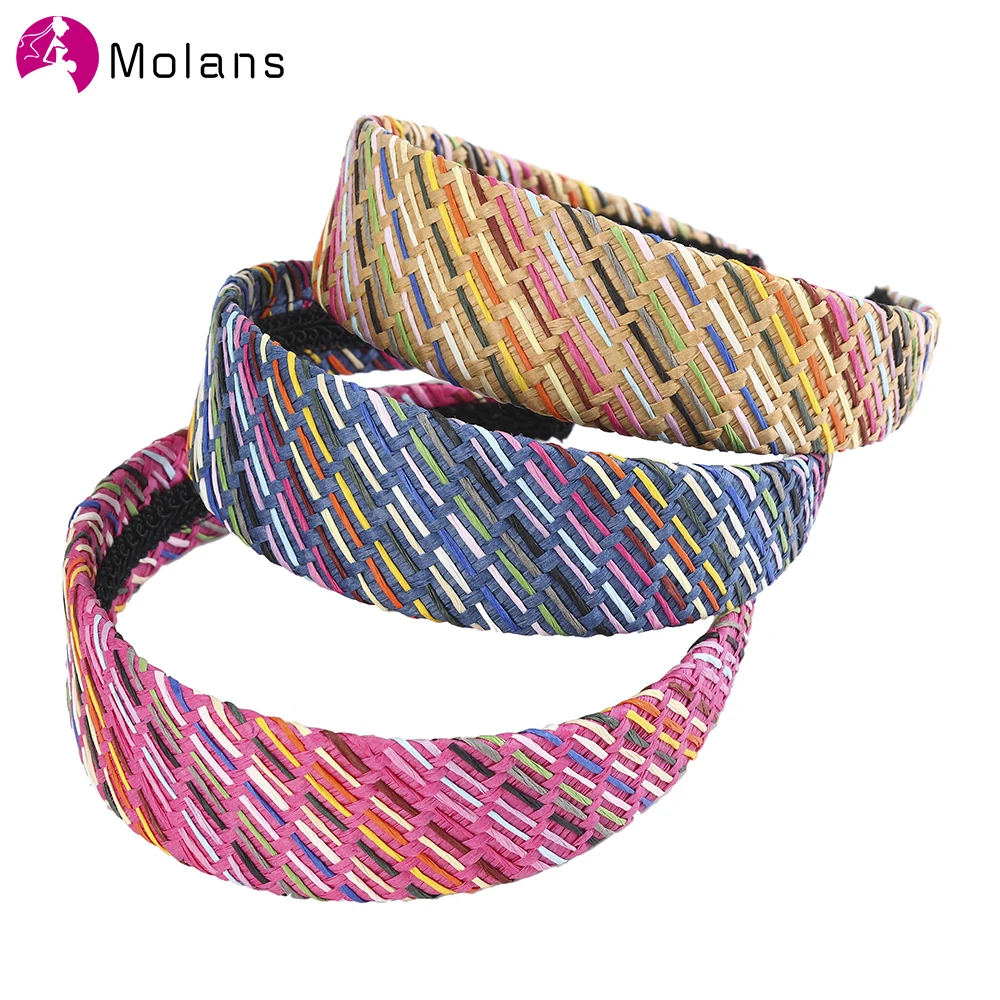 Ободок Molans женский в стиле бохо простой модный ободок из рафии аксессуар для