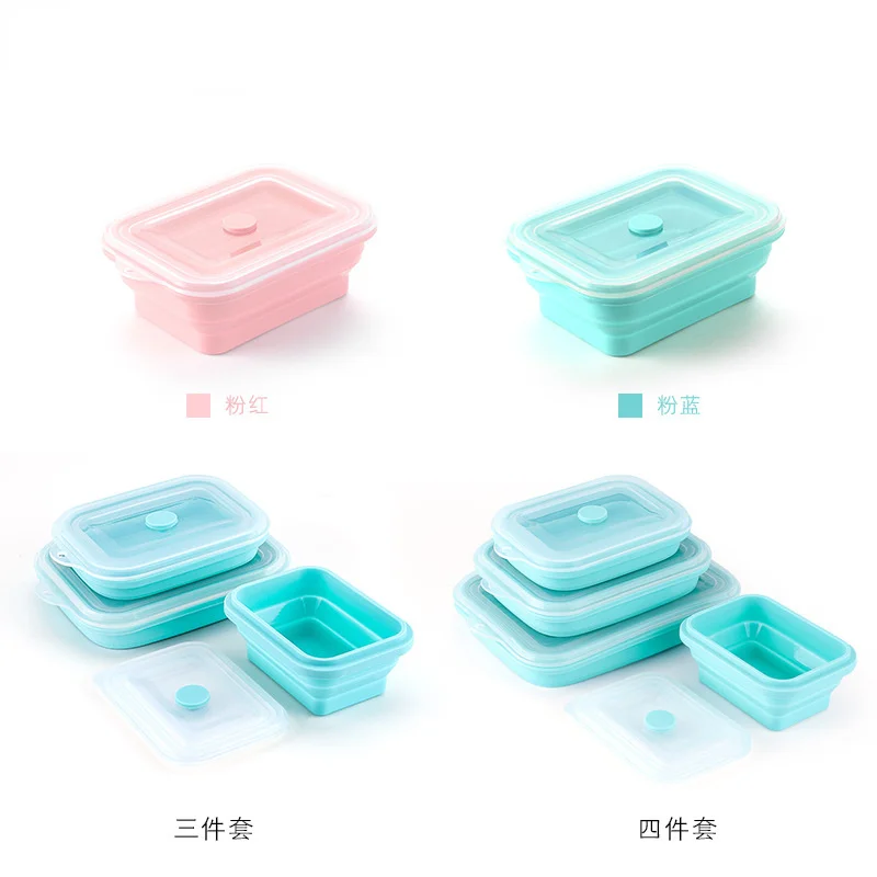 Складные портативные силиконовые контейнеры для хранения пищевых продуктов