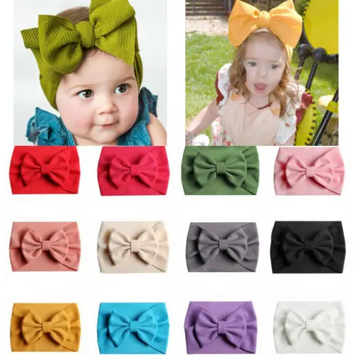 В наличии США Милая повязка на голову с бантом для маленьких девочек Эластичный