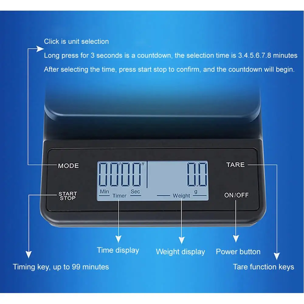 Электронные весы Bluetooth 3 кг/0 1 г точные для кофе 0 многофункциональные умные