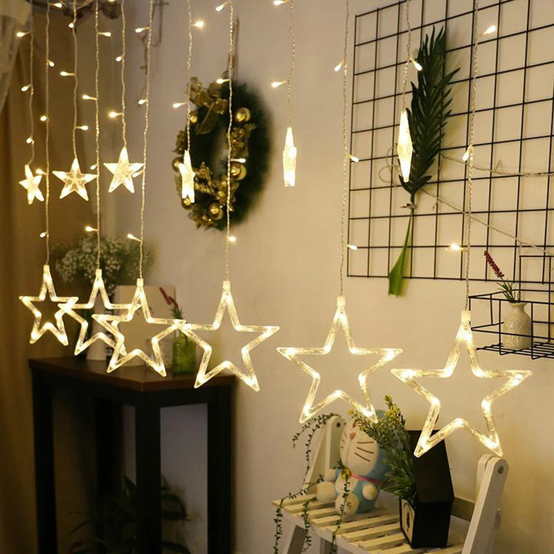 2 5 м Романтический Сказочный Звездный светильник для занавесок Рождественский