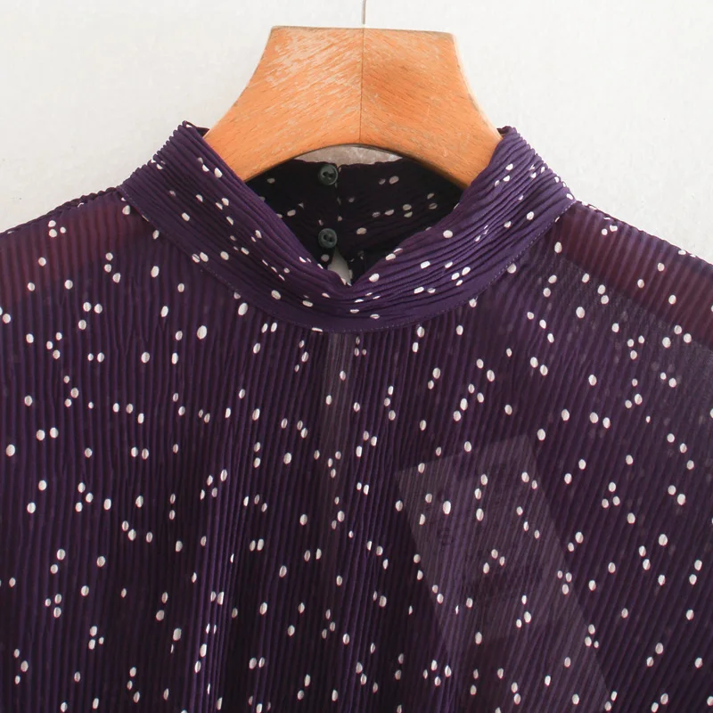 Женский комбинезон в горошек ZOEPO с воротником-стойкой | Женская одежда