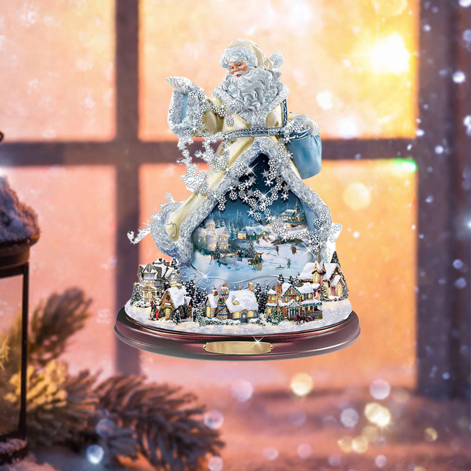 

Christmas Tree Rotating Sculpture Train Decorations Paste Window Paste Stickers Pegatinas Paredes Christmas Decorations For Home
