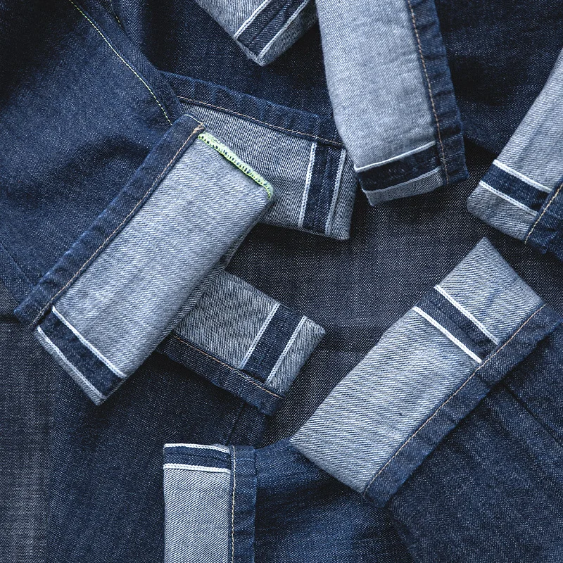 

14.8oz 2020 New Regular Straight Fit Raw Selvedge Denim Jeans Fashionable Jeans Dark Blue