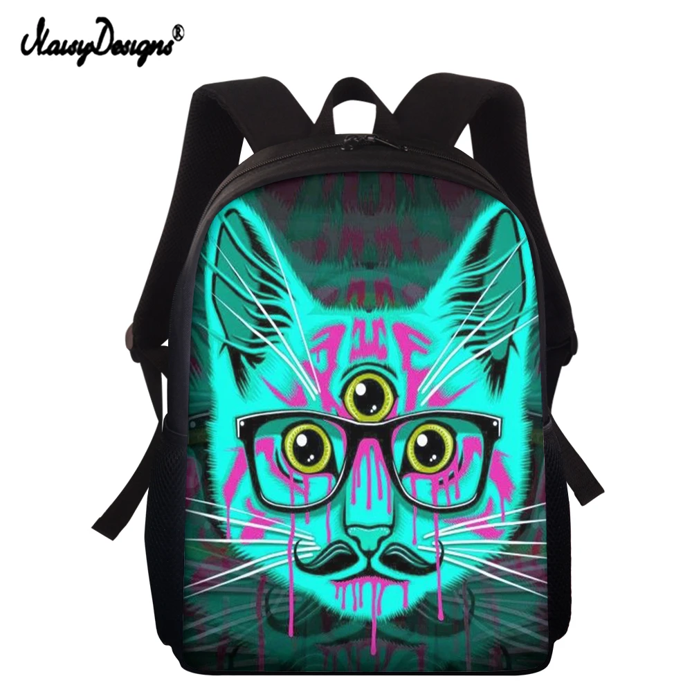 

NOISYDESIGNS Funny 3D Fluorescent Cat Printing Children School Bags Backpack for Girls Boys Large Student Book Bags School 2021