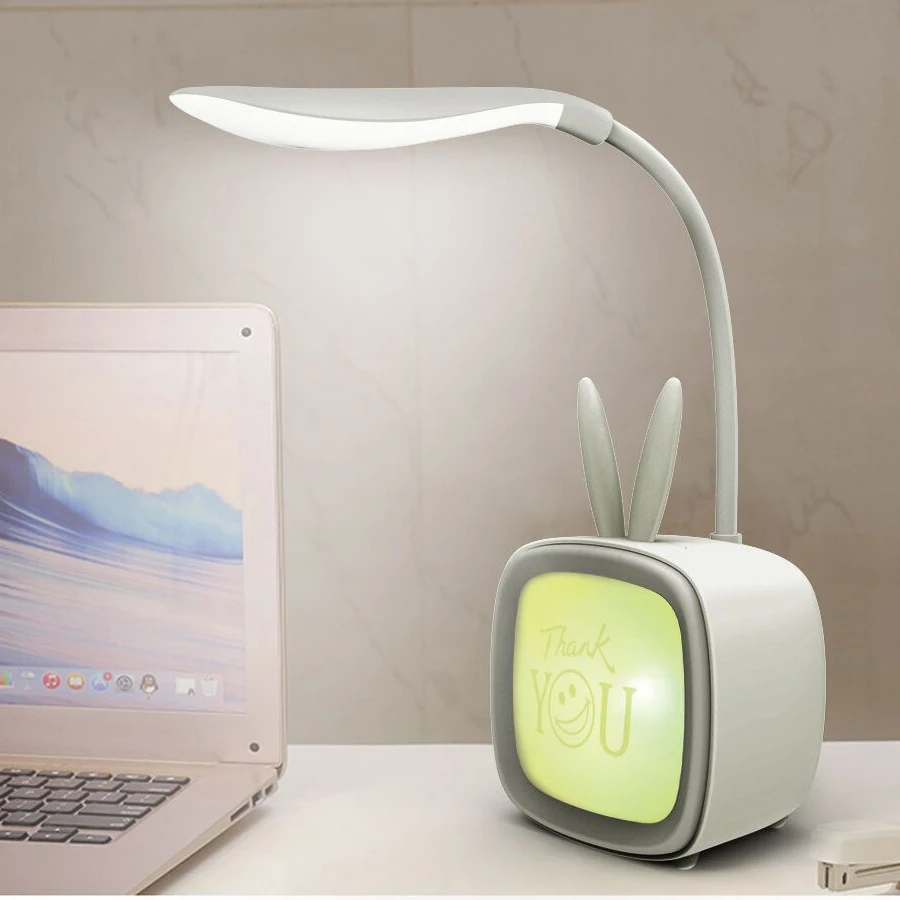 

Rabbit USB charging desk lamp desk student dormitory charging dual purpose bedroom bedside atmosphere lamp NightlightA634