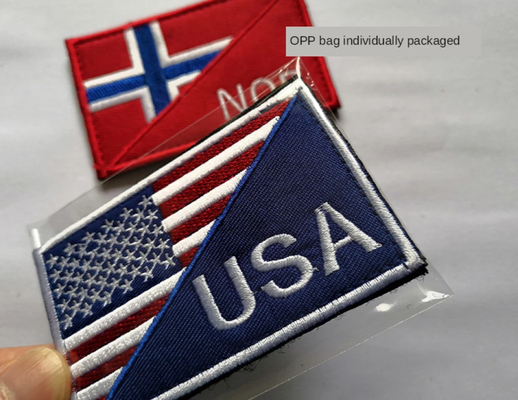 Национальный флаг код страны указанные Вышивка Липучка патчи Испания Франция