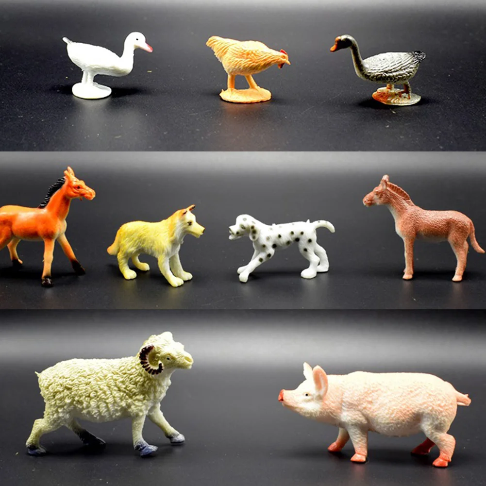 14Pcs PVC Realistic Farm Animal Model Horse Sheep Pig Duck Goose Figure Toy | Игрушки и хобби