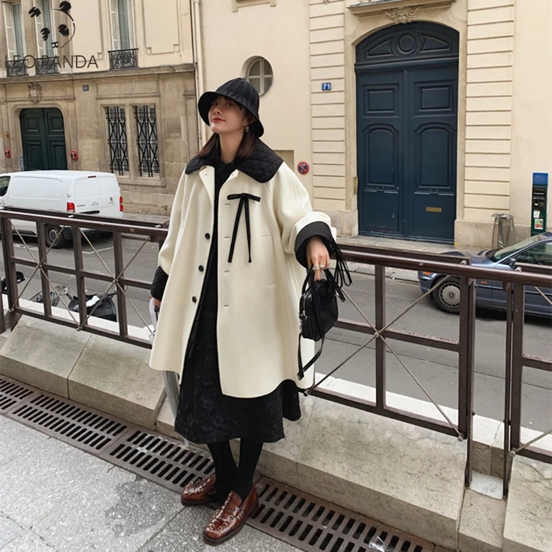 

2019 Winter Vitage Warm Coats Women Wool Slim Double Breasted Wool Coat Winter Jacket Women Fur Women Loose Coat Jackets Female