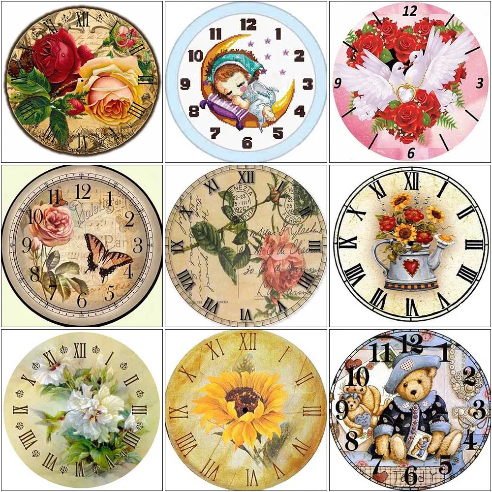 

3D Full Square / Round Diamond Embroidery sale Wall Clock Icon Diamond Paintings 5d diy Diamond Cross Stitch Mosaic Wall Clock