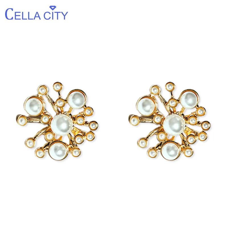 Женские серьги из серебра 925 пробы Cellacity модные элегантные свадебные гвоздики с