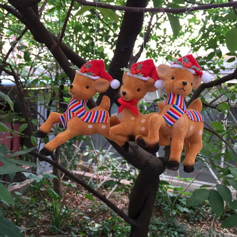 6 шт./пакет Пластик рождественского оленя рождественские украшения предметов