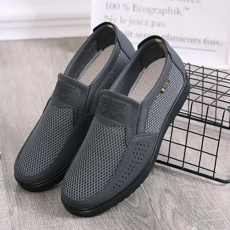 

38-48 Men'S Casual Shoes Men Summer Style Mesh Flats For Men Loafer Creepers Casual High-End Shoes Very Comfortable Dad Shoes