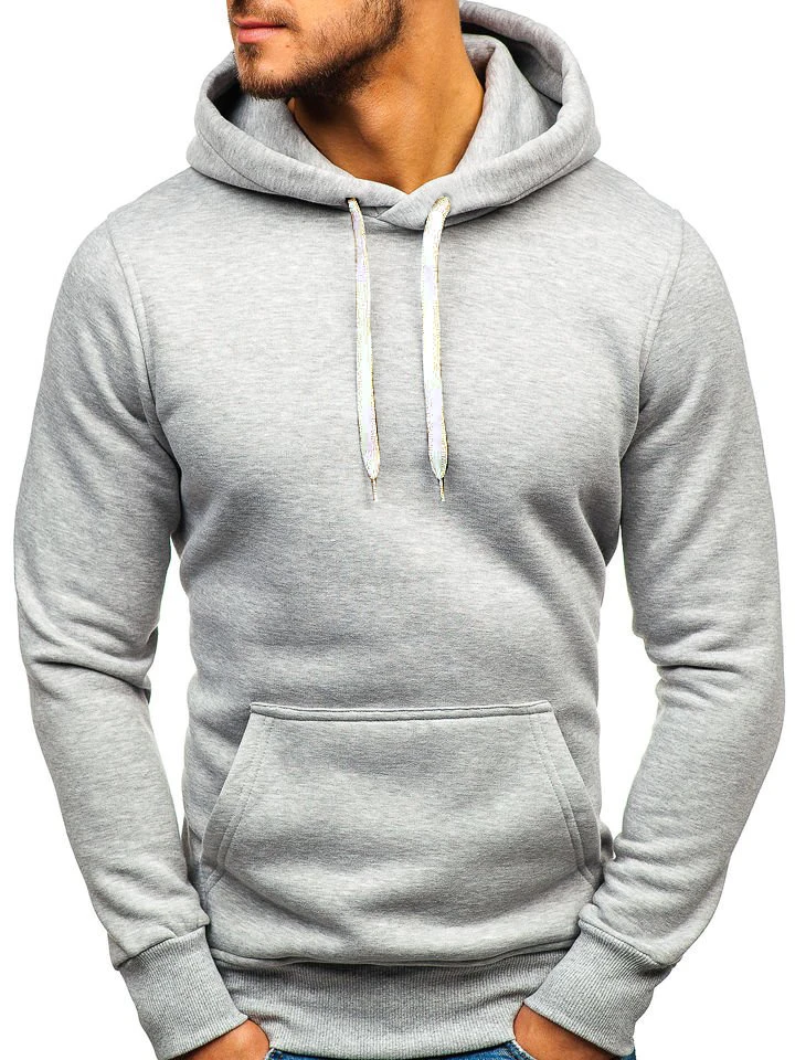 

Men's European and American simple basic hooded pullover sweater