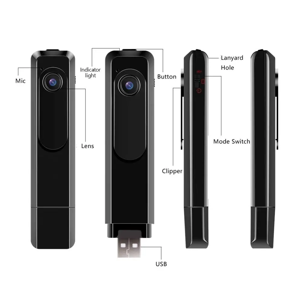 

1pc Mini Camera Wearable Full HD 1080P Pen Type Audio Recorder Mini DV Camcorder