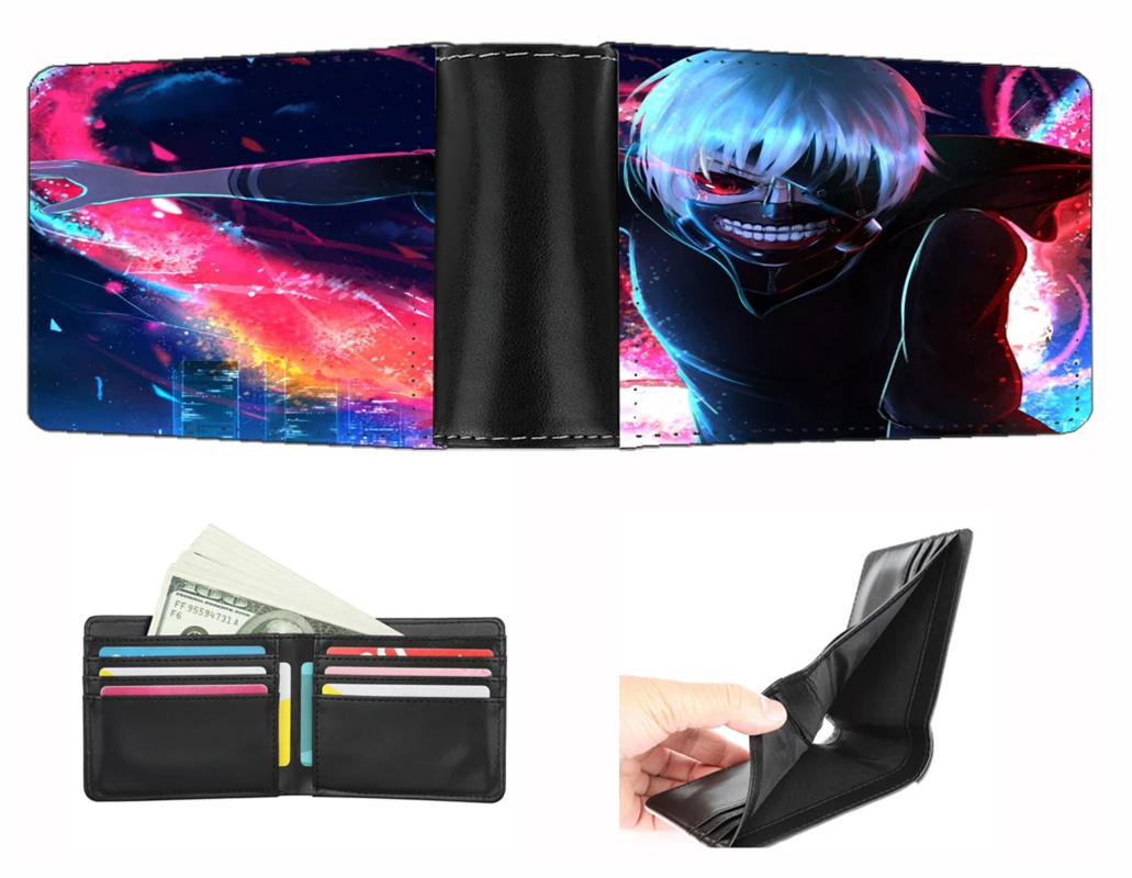 

Anime Tokyo Ghoul wallet Men women short wallet teenagers Card Holder PU Short Zero Wallet student Coin Purse