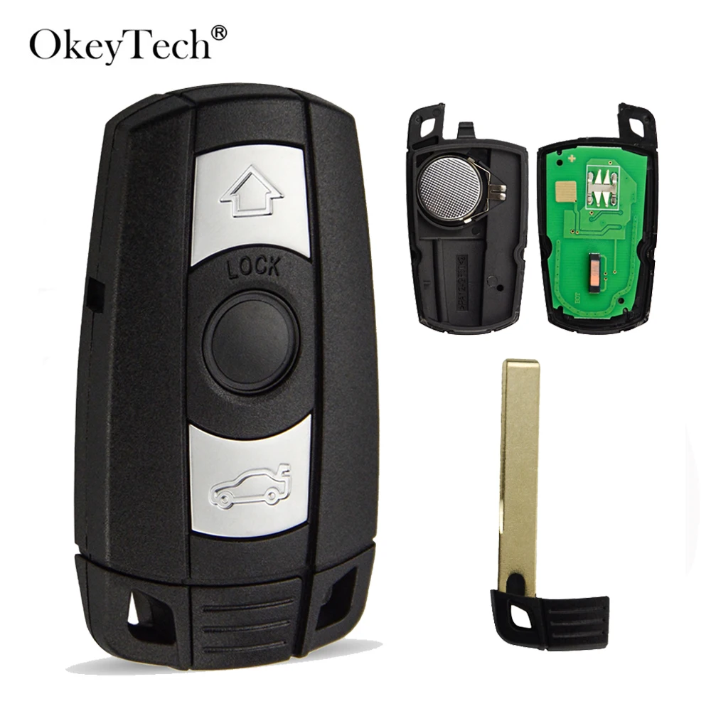 

OkeyTech для BMW 1/3/5/7 серии CAS3 X5 X6 Z4 3 кнопки 315/434/868 МГц PCF7945, стробоскоп для BMW аварийное лезвие