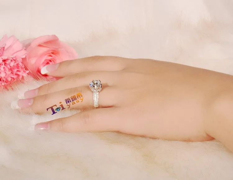 3 карата в форме цветка имитация камня обручальные кольца роскошная звезда