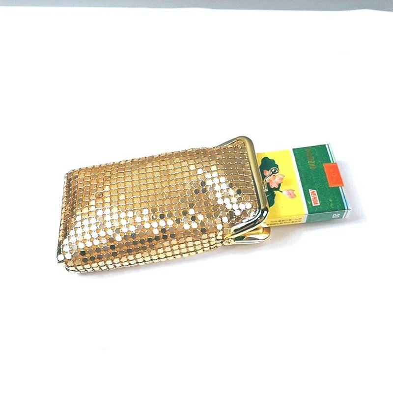 

Women's Bag Wallet 2021 Handmade Sequins Shiny Metal Hand Mini Cosmetic Bag Change Card Bag Female Bag Cigarette Bag