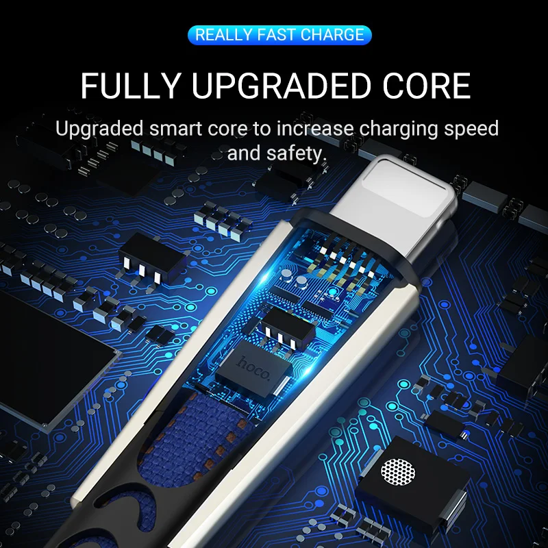HOCO U48 20 шт./лот оптовая продажа 1 2 м Прочный USB кабель для iPhone Type C Micro Samsung зарядное
