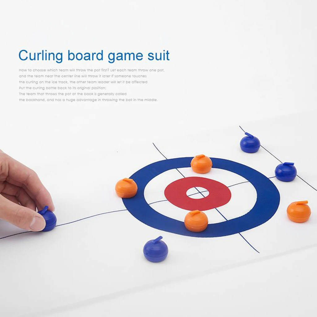 

Table Top Curling Game for Family, Adults and Kids Team Board Game Training for Indoor or Travel Compact Storage