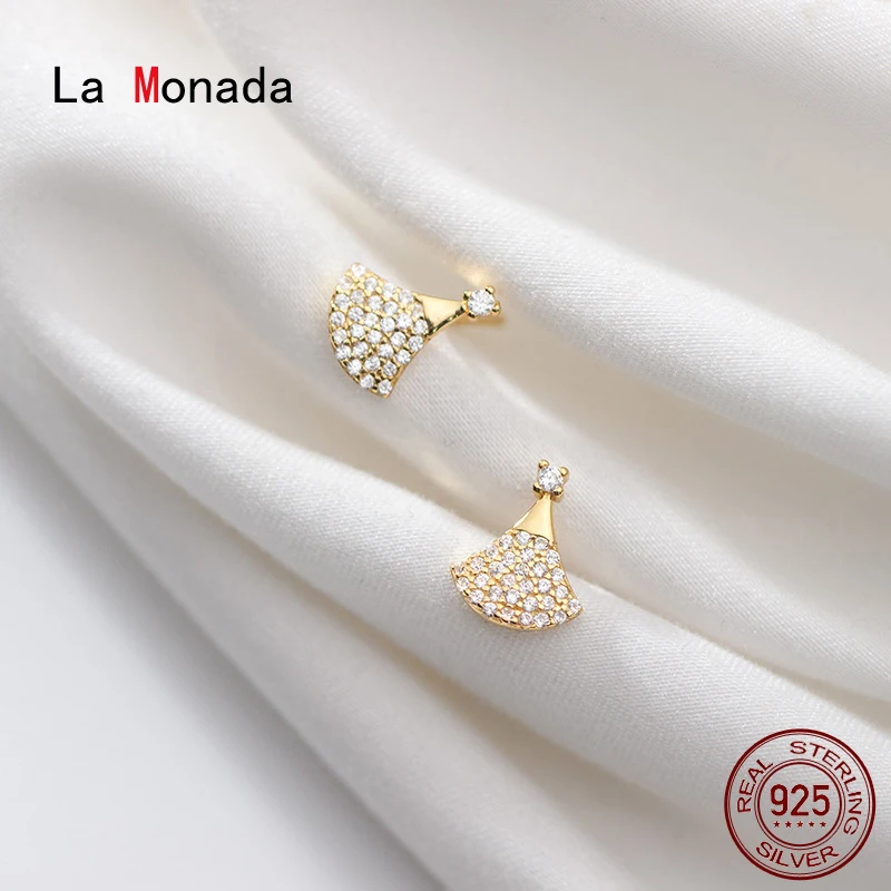 

La Monada Stud Earrings For Women Silver 925 Minimalist Sector Fine Women Earrings Jewelry Stud Earrings 925 Sterling Silver