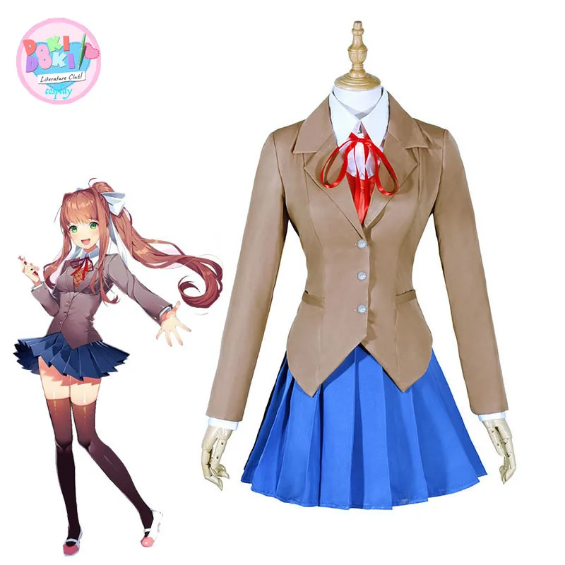 

Doki Literature Club Monika Косплей Sayori Yuri Natsuki Косплей Костюм Школьная форма женский костюм