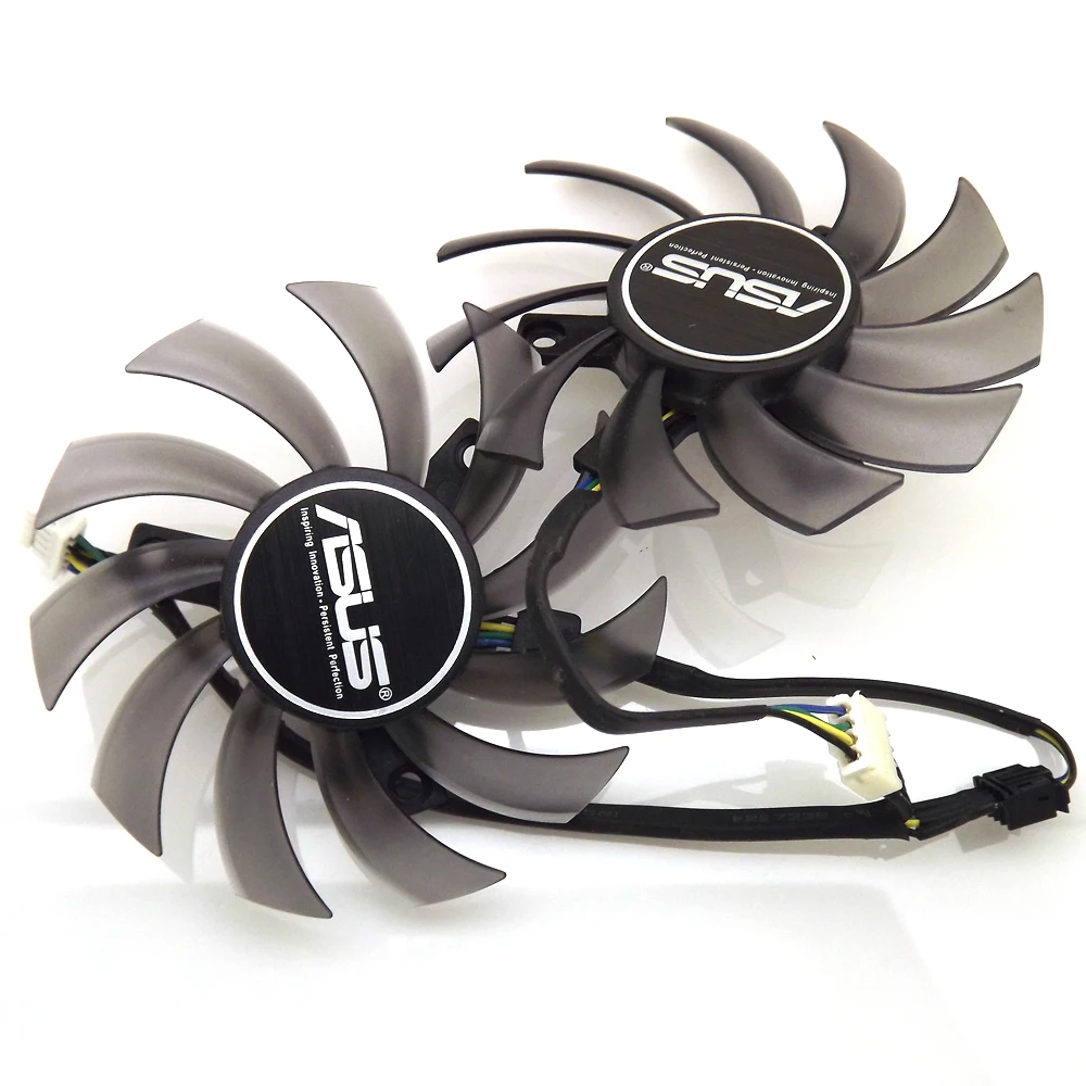 Вентилятор VGA для ASUS GTX690 GTX680 GTX670 GTX660TI HD7970 R9 270X GTX770 5Pin 2 шт./лот|75mm vga fan|card fangraphics card fan |
