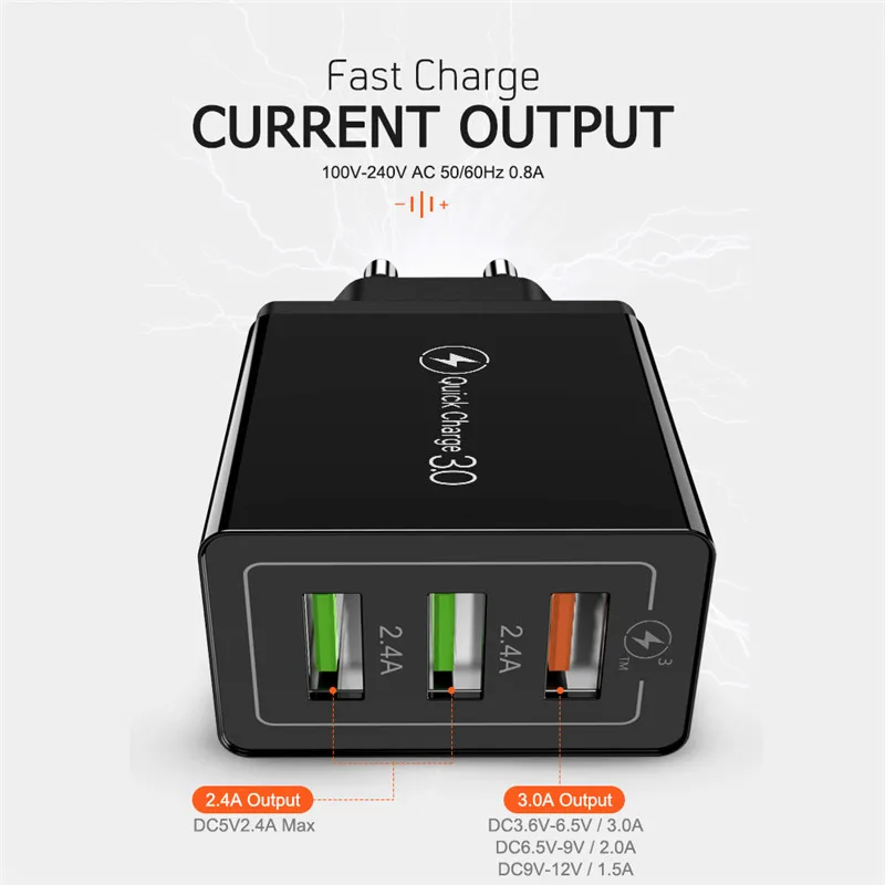 USB Quick charge 3 0 для iPhone 11 XS Max X 8 7 6s iPad быстрое настенное зарядное устройство Samsung S10 Xiaomi