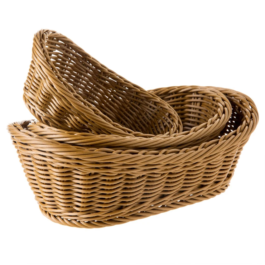 

Plastic Wicker Storage Baskets Organizer Container Home and Bathroom Organization Baskets for Cosmetic, Toys, Breads, Tableware