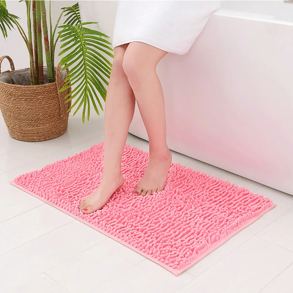 Soft Chenille Bath Mats Chenille Floor Mat Kitchen And Living Room Carpet, Microfiber Bathroom Mat, Door Non-slip Floor Mat