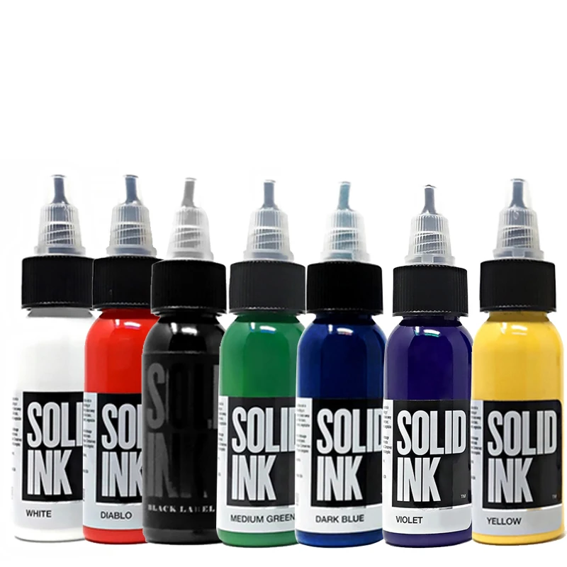 all 7 colors Чернила для татуировки пигмент пигменты tinta tatuagem dermografo чернила для татуировки encre татуаж цвет - Цвет: all 7 colors