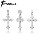 Ожерелье TOPGRILLZ с кулоном в виде креста в стиле хип-хоп, кулон с микрозакрепкой из фианита ААА, Модная бижутерия в стиле хип-хоп, Подарочная бижутерия для мужчин и женщин