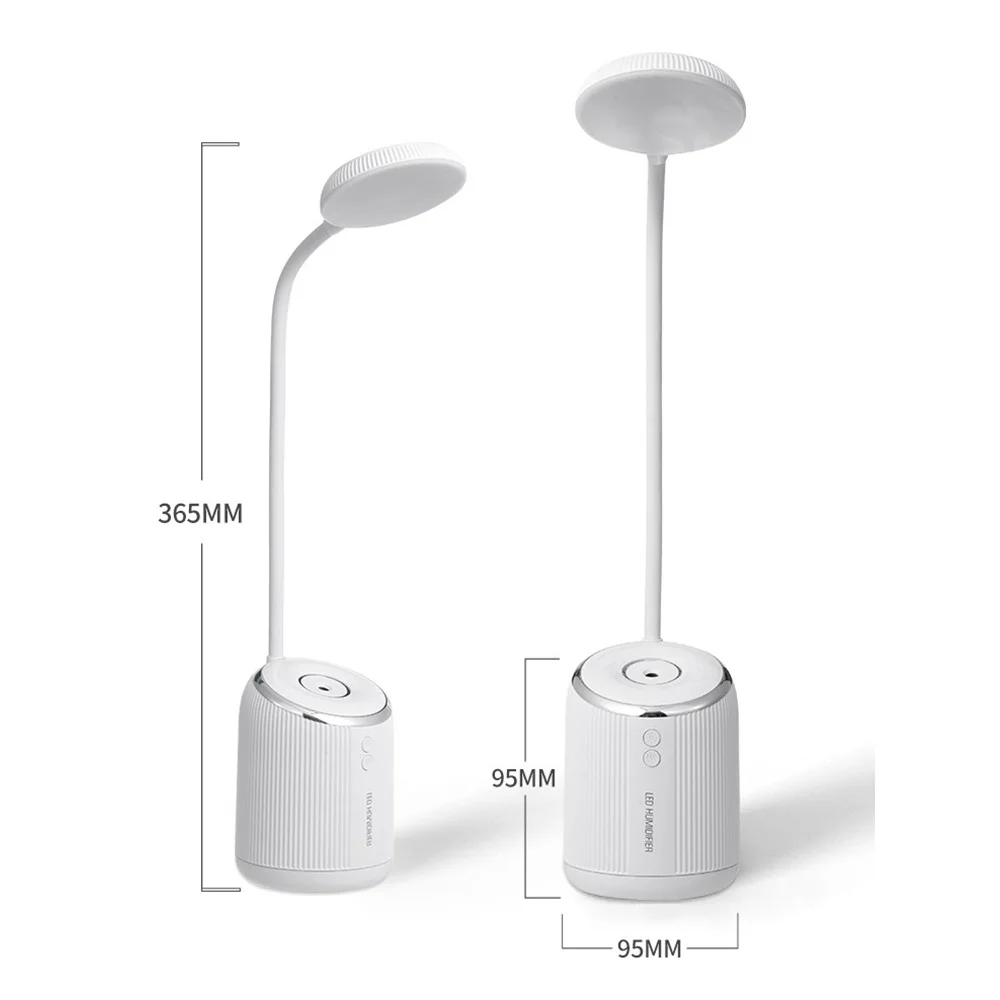 

USB Rechargeable Humidifier Led Table Lamp Flexible Dimmable Eye Protection White/Warm white Desk Lamp Reading Light