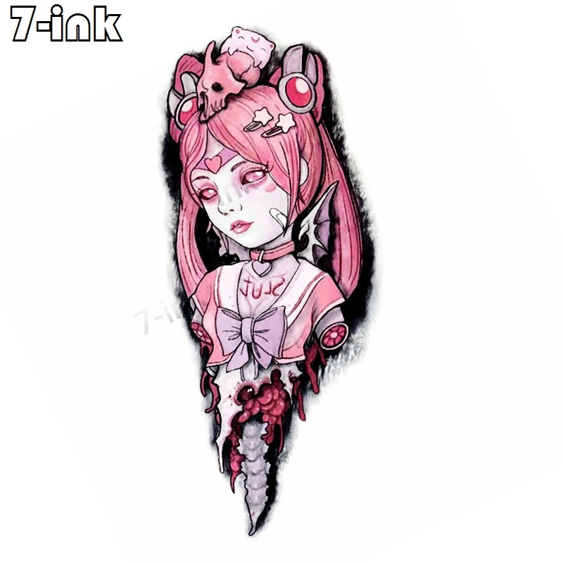 

Temporary Tatoo Sticker body art Pink butterfly flower lion Water Transfer Fake Tattoo Flash tatto for women men