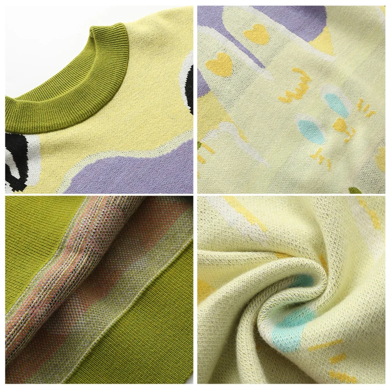 Женский утепленный свитер с длинным рукавом пуловер игривым рисунком вязаный