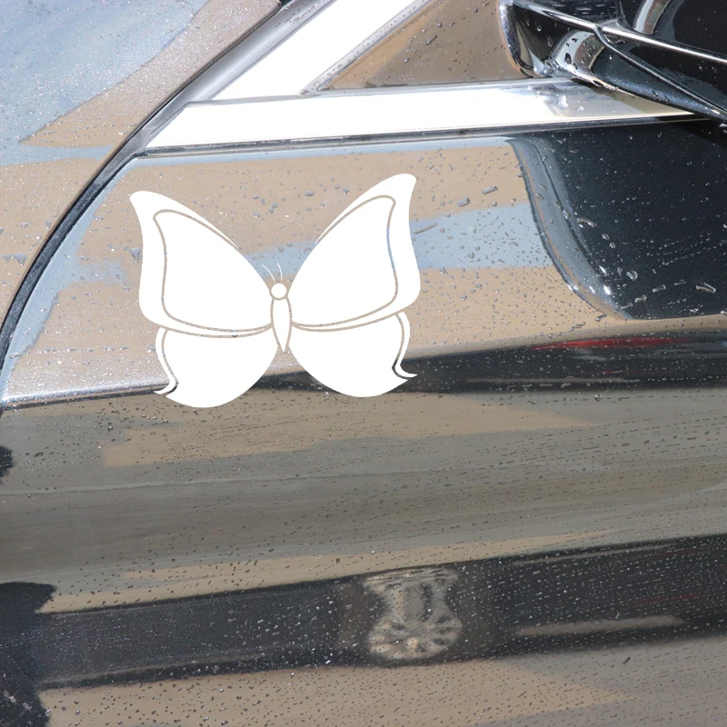 

YJZT 15.6CM*12CM Butterfly Cartoon Pattern Decor Bumper Car Sticker Vinyl Decal Black/Silver C4-2685