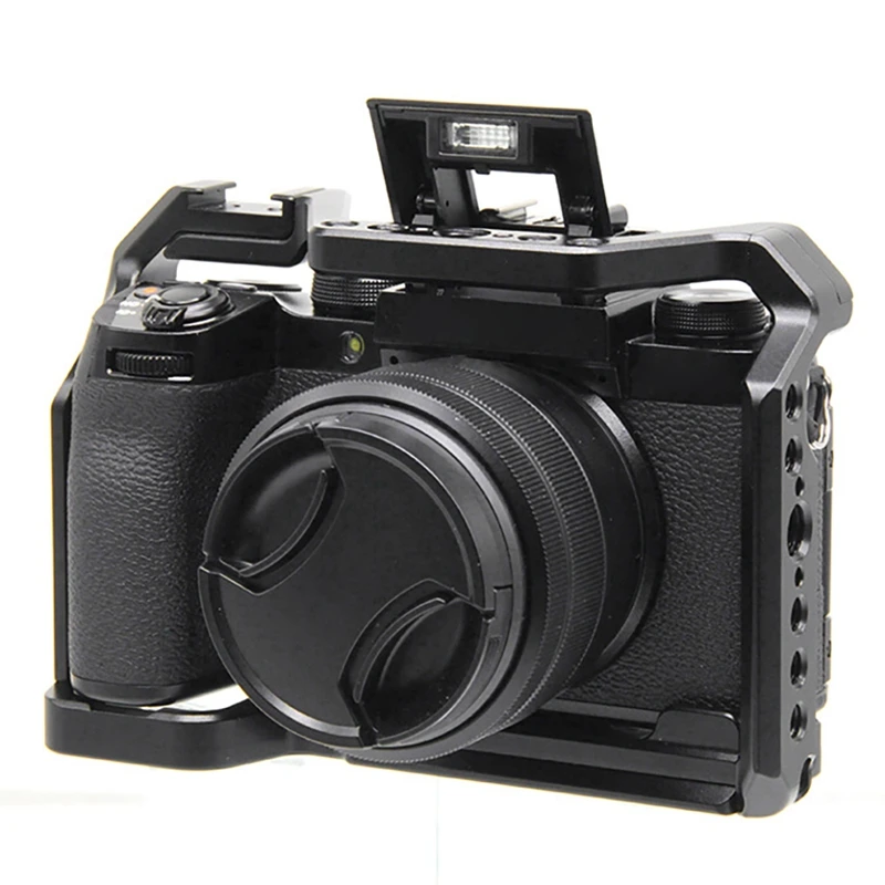 

DSLR Camera Cage Aluminum Alloy Housing Case Cold Shoe Camera Protective Cage Kit for FUJIFILM X-S10 Camera