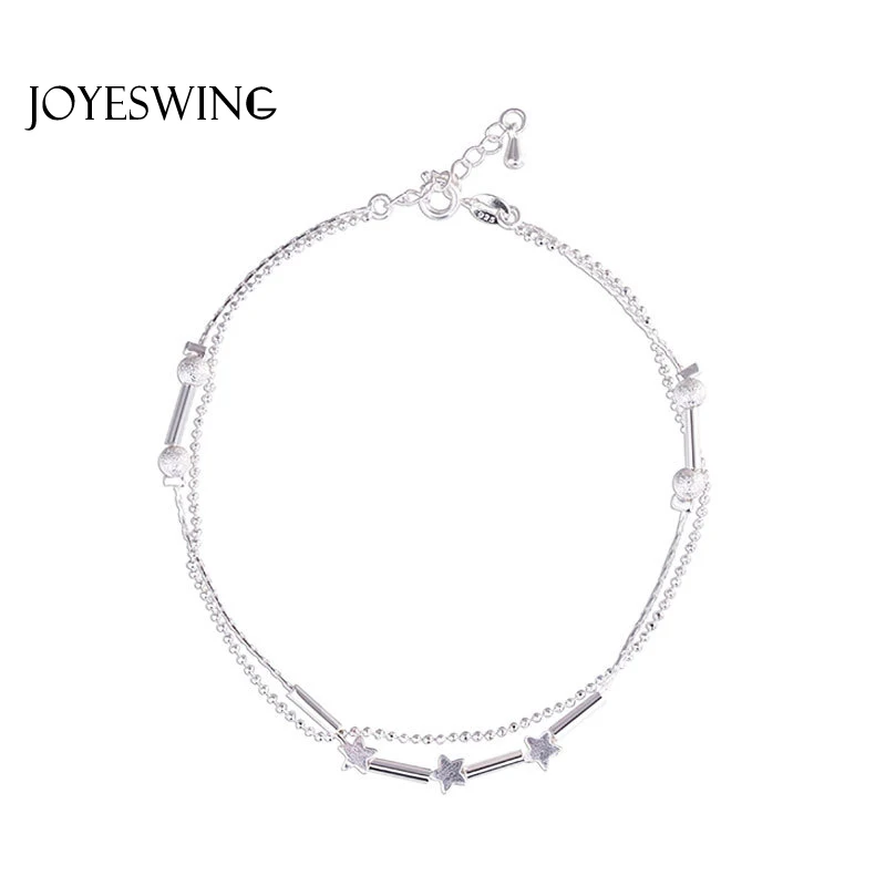 JOYESWING ножной браслет Летний пляж бусы цепочка 925 пробы серебряный браслет на ногу для женщин металлические геометрические ювелирные изделия ножной браслет бохо - Окраска металла: 0166